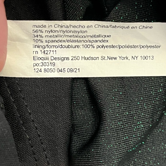 Eloquii Womens Green Metallic Round Neck Long Sleeve Sparkle Mini Dress 16 - Picture 7 of 9